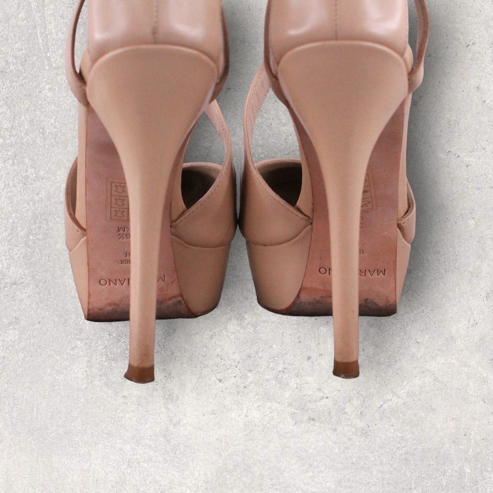 MARCIANO Platform Stilletos Crossover Straps in Beige Size 6.5M - Picture 13 of 16